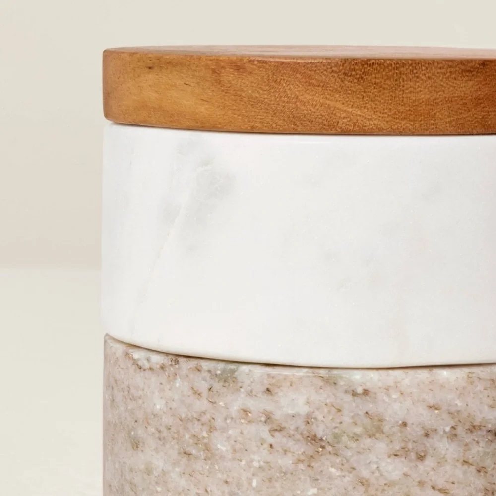 3 pc Marble Stacking Salt & Pepper Cellar Hearth & Hand with Magnolia
